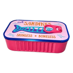boîte bijoux vintage sardines poisson os not sardines skinless boneless poignée couleur collier boucles