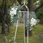 décorations florales blanc vert doré mariage anniversaire baby shower extérieur rustique élégant bienvenue