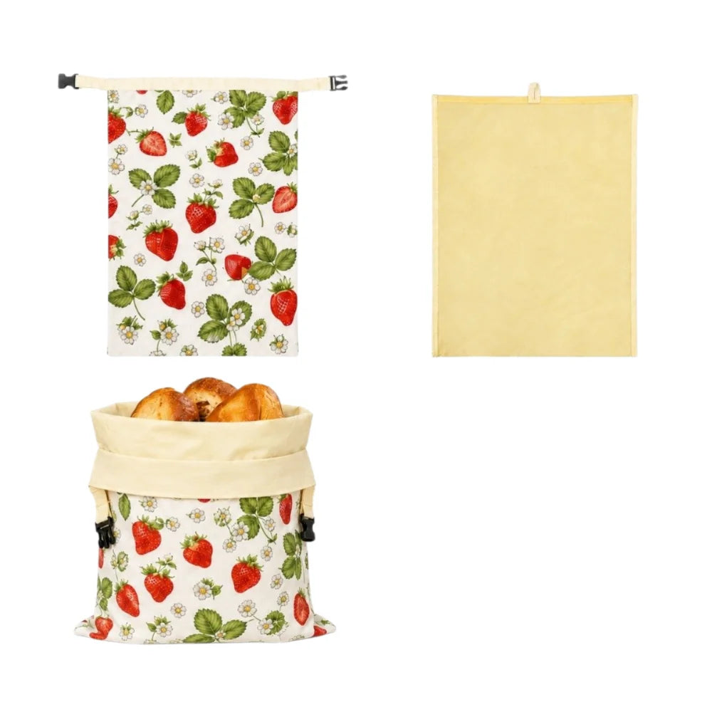 sac rangement multi usages tissu motifs floraux moderne beige jaune vert blanc boucle zip