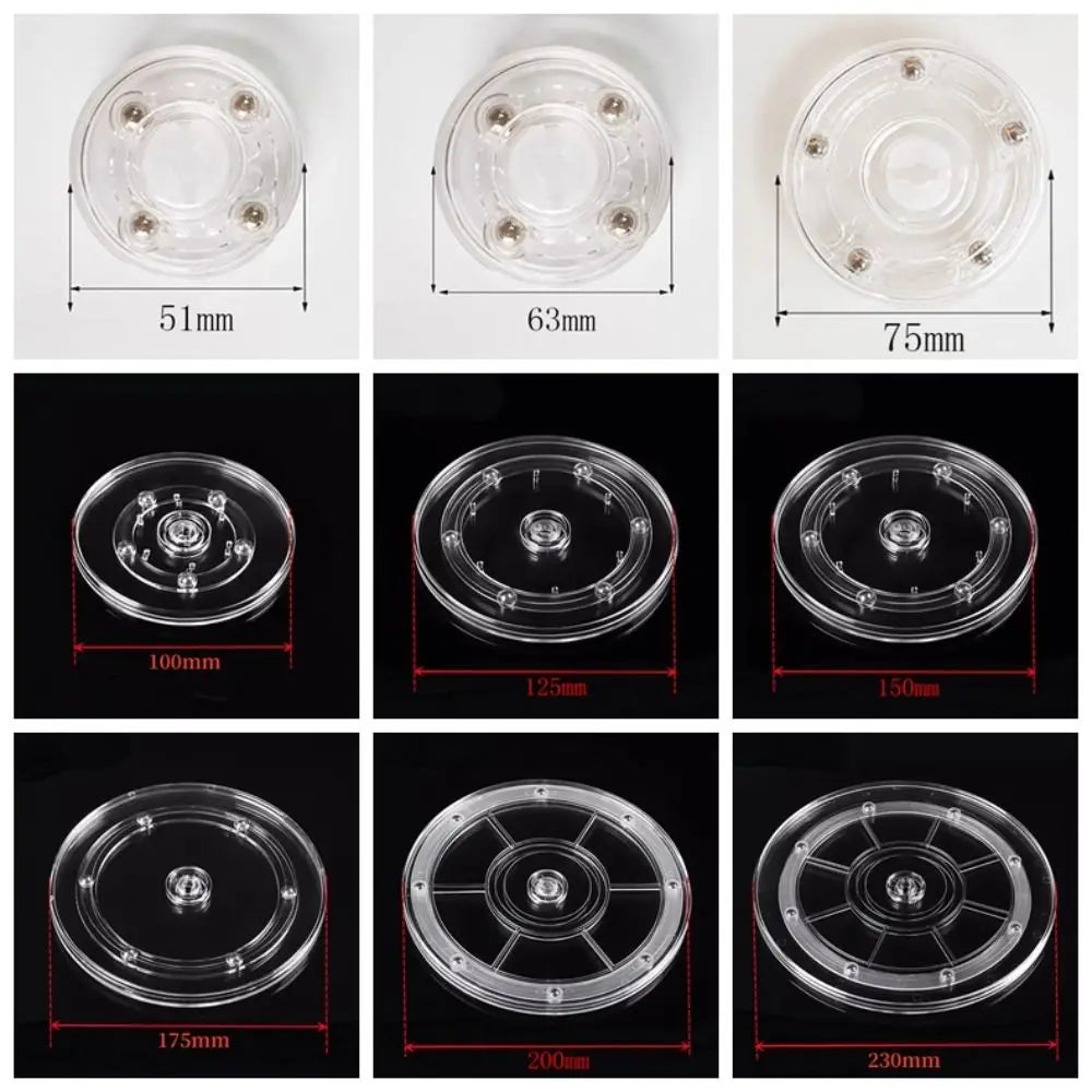 support plateau transparent rotatif adhésif moderne 51mm 63mm 75mm 100mm 125mm 150mm 175mm 200mm