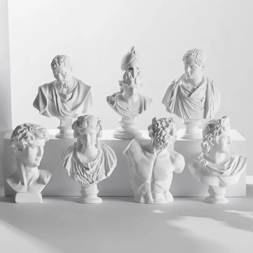 buste sculptural résine blanc détails antiques classiques décoration intérieure alexander beethoven athena chopin