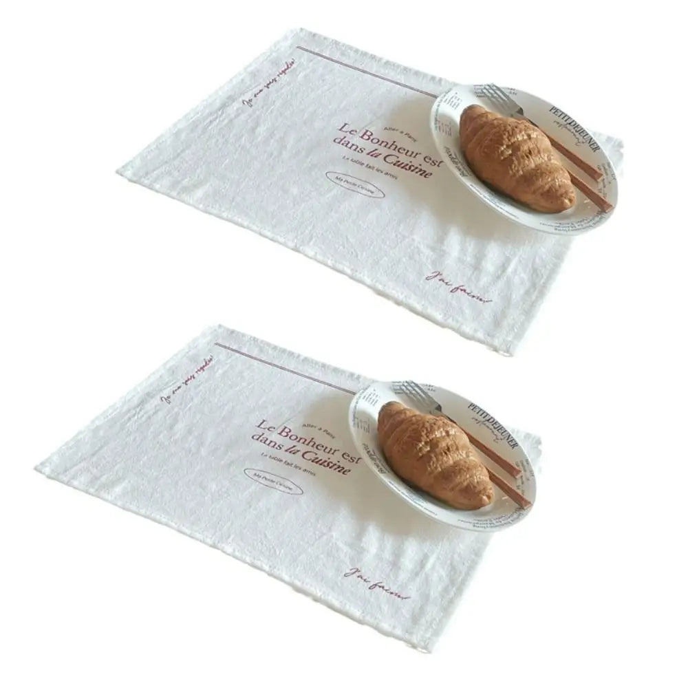 serviettes table blanches imprimées moderne cuillère fourchette assiette croissant respectueux environnement diatomées boue minimaliste