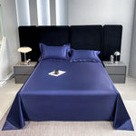drap plat satin noir bleu uni moderne oreillers coussins lit opacité simple