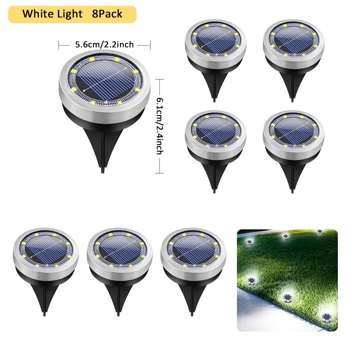 lampe solaire led diodes ip65 étanche acier inoxydable spikes moderne jardin extérieur
