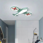 lampe moderne ailes avion couleur vert bleu télécommande réglable enfants chambre
