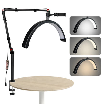 lampe maquillage blanc moderne clip support téléphone réglable éclairage guide inclusion