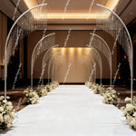 arche decorative blanche or strass brillante moderne elegante fleurs blanches h280cm h290cm h300cm
