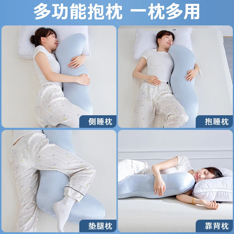 coussin forme ovale bleu clair satiné moderne mémoire forme