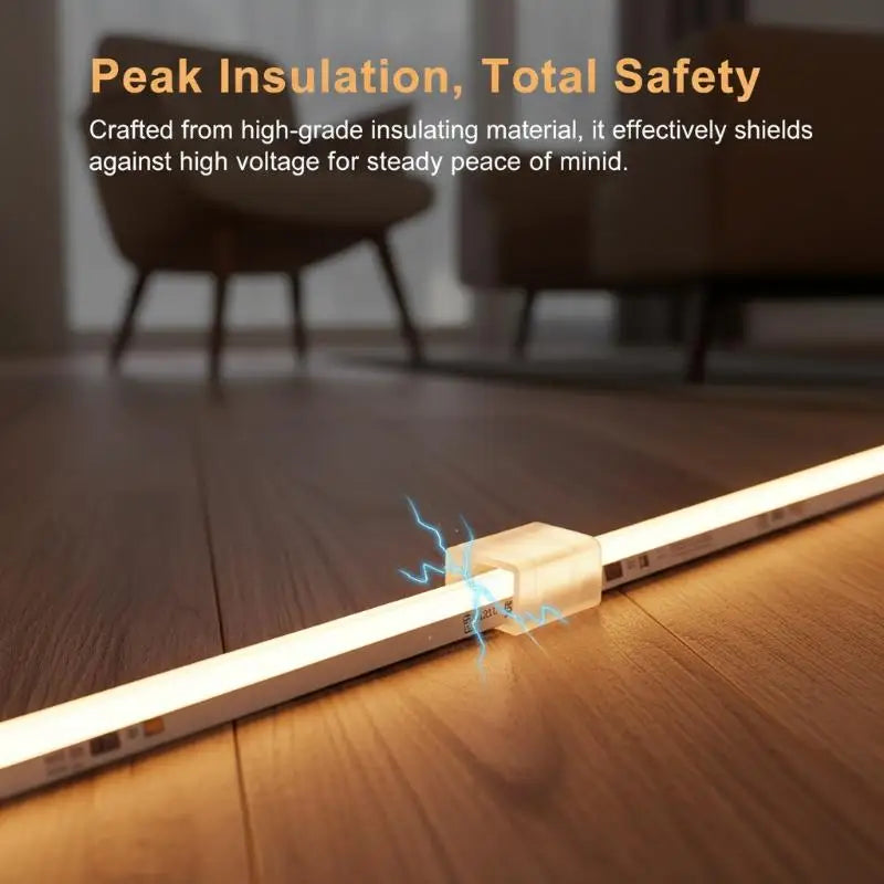 connecteurs ruban led transparent adhésifs moderne embouts silicone non poreux fente centrale tube led