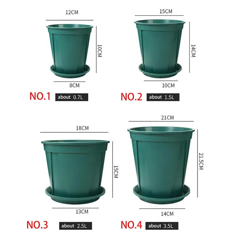 Pots fleurs plastique vert moderne 12 15 18 21cm bacs pépinière jardinerie plantes succulentes