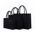 sac main jute noir utilitaire réutilisable pliable mariage festif organisateur cadeaux