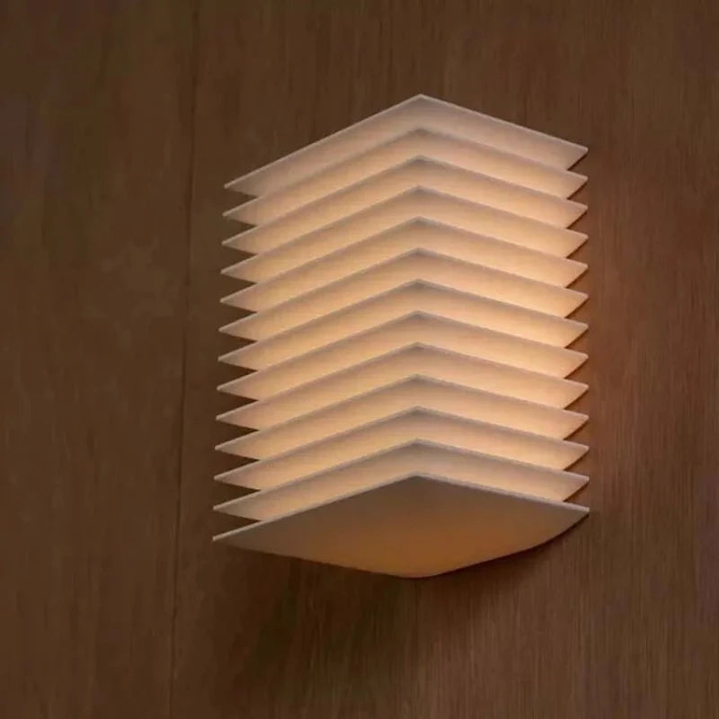 lampe murale moderne blanc plis réguliers led cuisine étude salle manger fixée mur