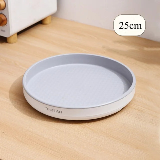 plateau tournant gris blanc perforé moderne adhésif réutilisable pp multifonction 25cm 30cm cuisine épices