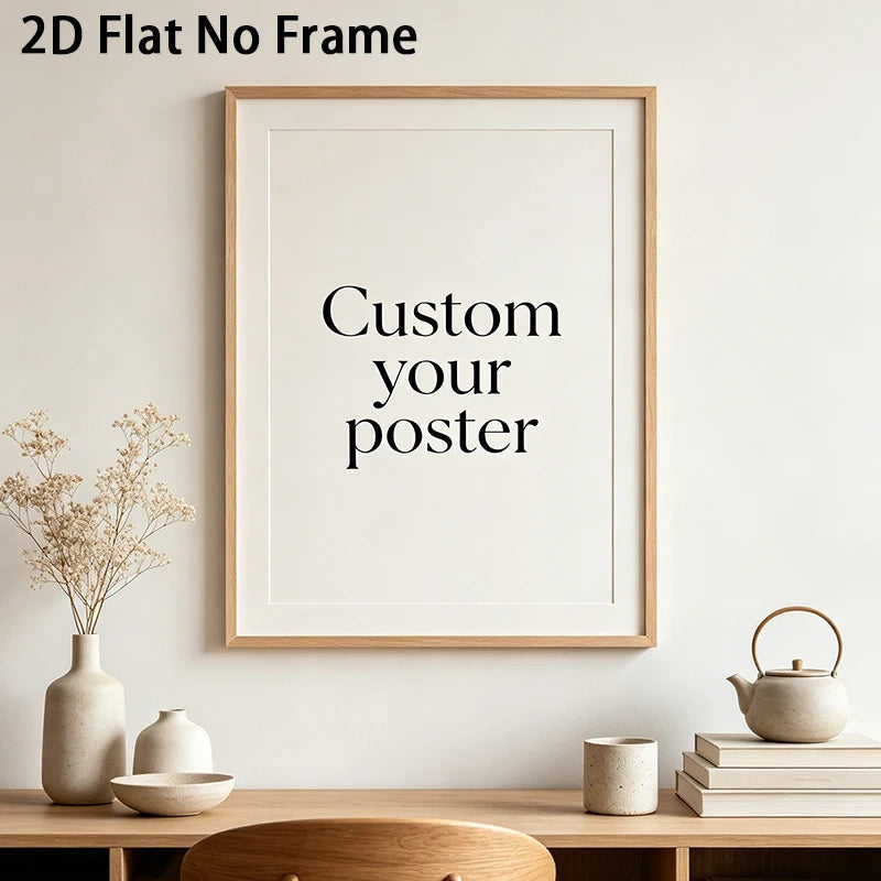 personnalisable poster blanc texte minimaliste cadre bois support mural photo