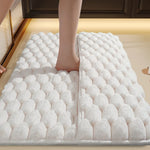 tapis bain microfibre antidérapant absorption eau doux moderne blanc beige gris