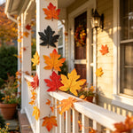 feuilles artificielles soie rouge orange jaune noires relief naturel décoratives extérieures halloween noël mariage