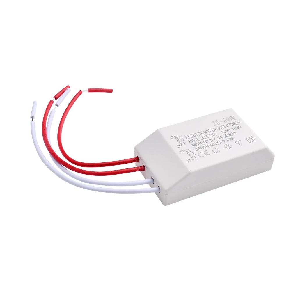transformateur électrique blanc industriel 12v 220v 20w 60w câbles bobines condensateurs
