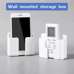 boîte rangement mural blanc moderne adhésif chargeur smartphone télécommande prise usb