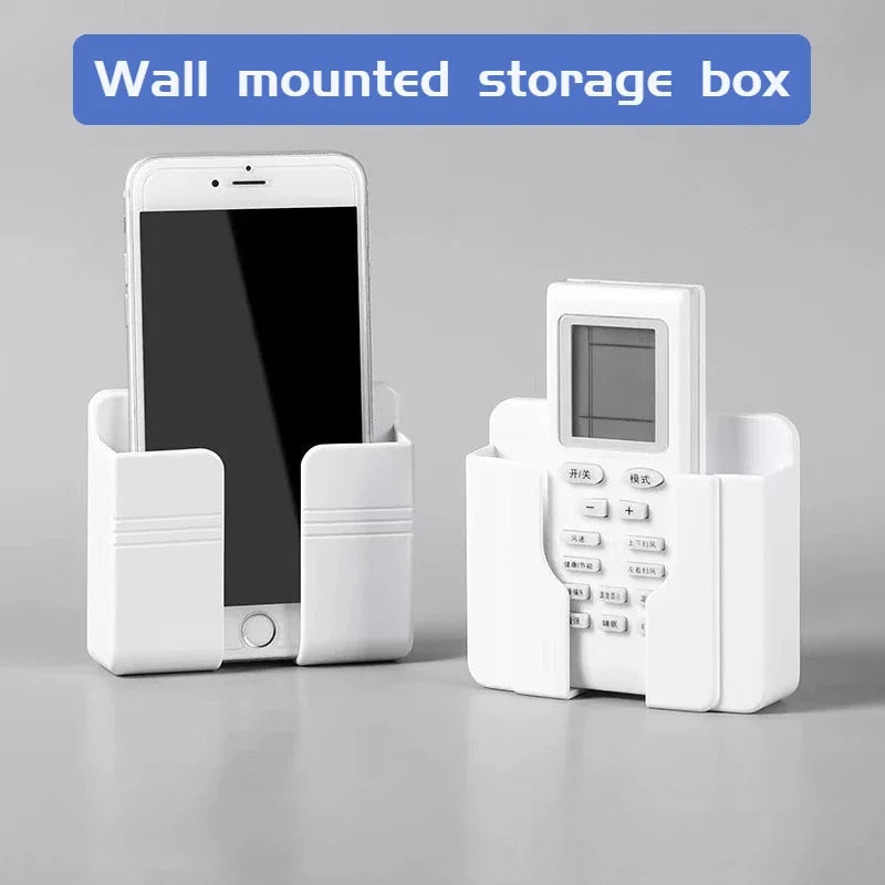 boîte rangement mural blanc moderne adhésif chargeur smartphone télécommande prise usb