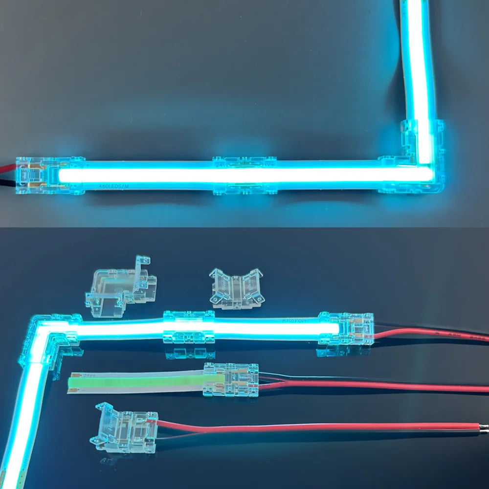 connecteur led transparent sans soudure clips moderne 5mm 8mm 10mm bande led 10pcs câbles