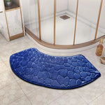 tapis bain moderne antidérapant texture cailloux beige gris bleu marine absorbant salon entrée sol