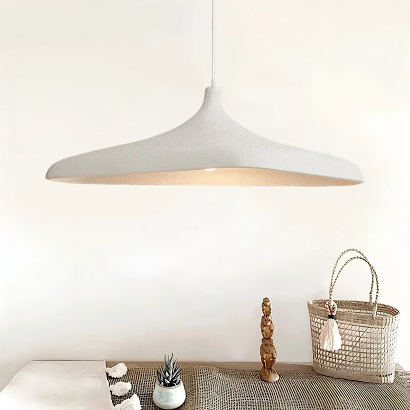 suspension lumineuse moderne beige texture rugueuse fixation opacité salon chambre