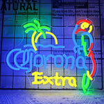 néon lumineux logo corona extra couleur arc ciel moderne crochet mural lumière publicitaire