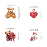 autocollants ours peluche coeurs LOVE art journal diy crafts marron rouge blanc rose vert