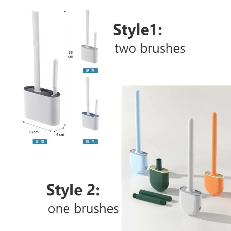 brosse wc adhésive support double adhésif poils doux moderne salle bain blanc