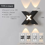 applique murale led noir contemporaine 4w 6w 7w interrupteur bouton geometrique simple