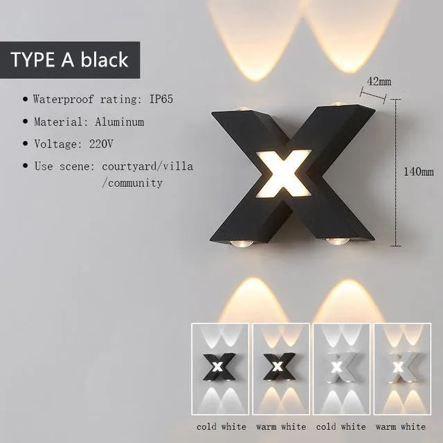 applique murale led noir contemporaine 4w 6w 7w interrupteur bouton geometrique simple