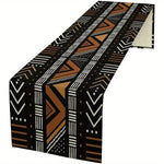 table runner géométrique tribal moderne noir marron blanc ethnique polyester 274cm 183cm 91cm 33cm