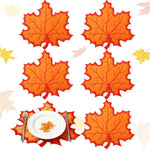 serviettes table automnales feuilles d'erable orange rouge respectueuses l'environnement decoration moderne 35.5cm