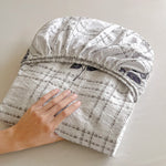 draps lit coton polyester houssable adultes carreaux gris roses modernes 120x200 150x200 180x200 200x220