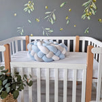 coussin tissé nœuds bleu clair gris moderne doux lit bébé 13 15cm 200cm 300cm