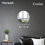 miroirs autoadhésifs acrylique blancs 3d décoration moderne stickers muraux rectangles ovales carrés