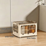 boîtes rangement livres transparentes couleurs beige verte orange moderne pliables pratiques