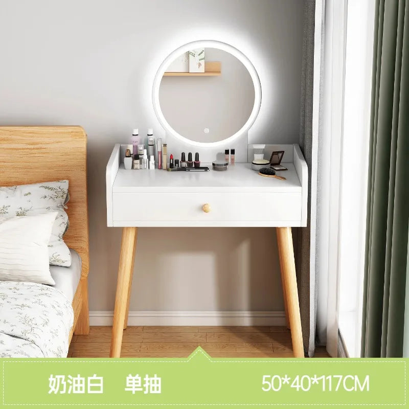 maquillage blanc moderne tiroirs chaise miroir lampe cosmétiques
