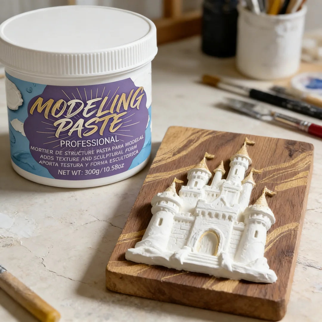 pâte modeler professionnel blanche reliefs 3d castillos feuilles adhésif artisanatOpaque artístico