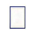 Cadre tableau A4 classique bordure géométrique couleurs bleu marine rouge doré argenté
