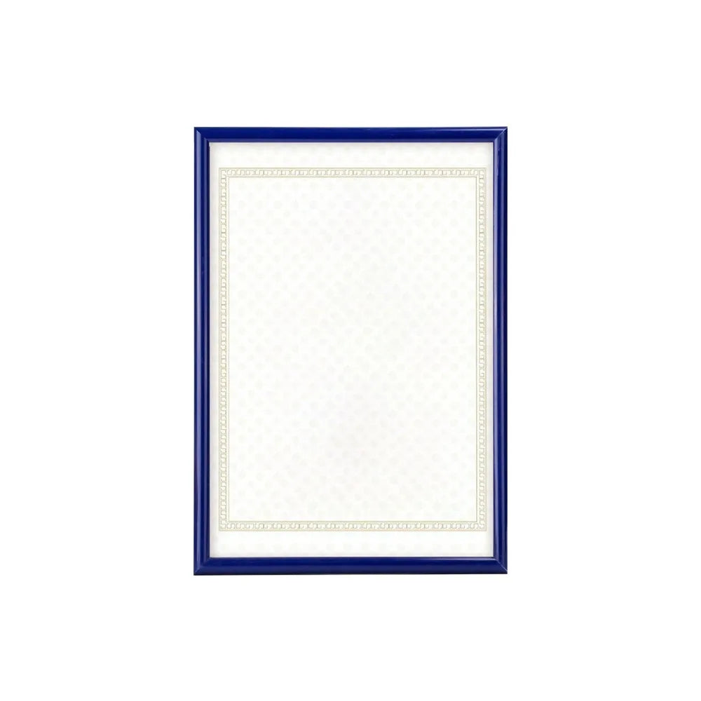 Cadre tableau A4 classique bordure géométrique couleurs bleu marine rouge doré argenté