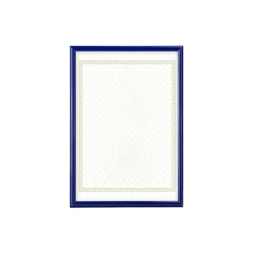 Cadre tableau A4 classique bordure géométrique couleurs bleu marine rouge doré argenté