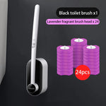 brosse toilette long manche remplacement facile blanc bleu moderne adhésif rechargeable set