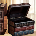 boîtes rangement vintage ornements livre décorative réutilisables ornement doré motifs géométriques