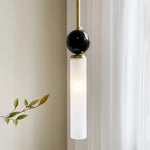 lampe suspendue moderne sphère noire tube blanc doré led salon chambre