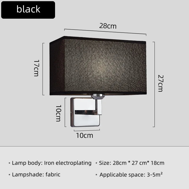 lampe murale moderne LED beige tissu fixée mur éclairage chambre salle manger