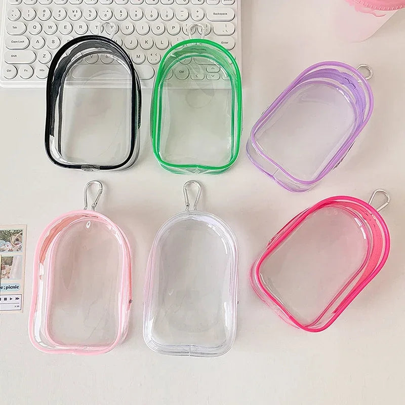 sac main transparent moderne cordon serrage noir vert rose violet minimaliste