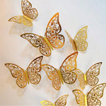décorations murales papillons or ornements floraux adhésifs 8cm 10cm 12cm festives anniversaires mariages noëls