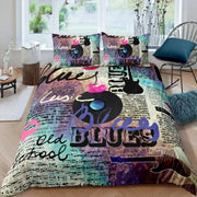 Housse de couette musicale noire et blanche pour chambre d'enfant - Parure de lit décorative