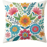 housse coussin motif floral moderne polyester blanc décoration chambre canapé douce 45x45cm